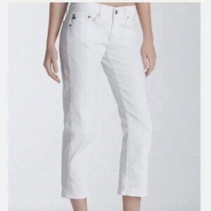 Adriano Goldschmied The Tomboy Crop Relaxed Straight Leg Jeans White Size 29